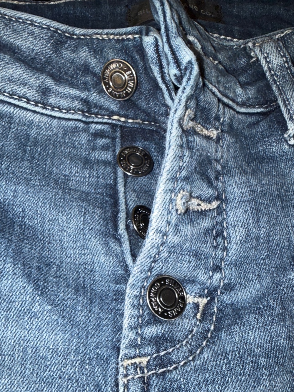 Silver Jeans Co. Distressed Medium Blue Denim Jeans